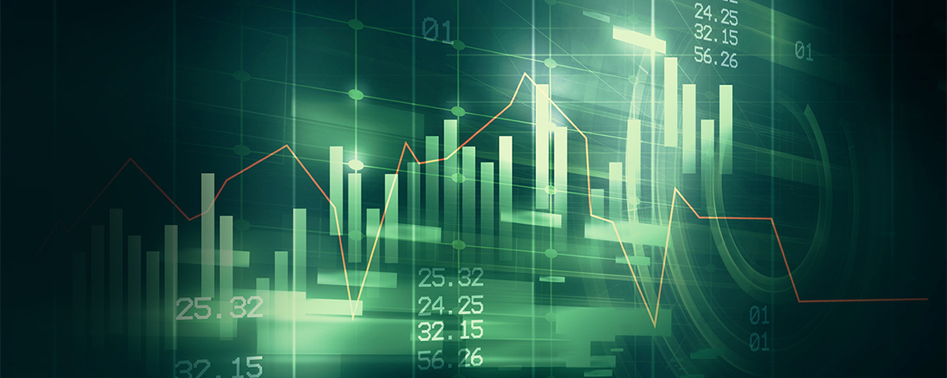 Abstract image of a line and bar chart