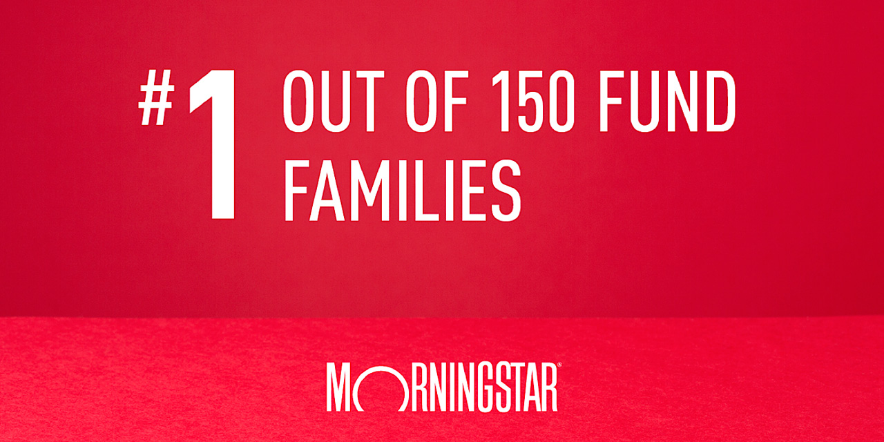 Composite graphic: #1 out of 150 Fund Families | Morningstar logo