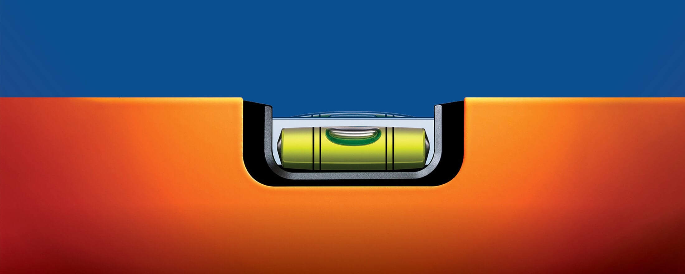 Closeup of a bubble level